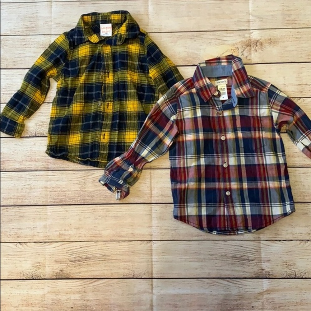 Boys 24mo button up shirt lot flannel Carter’s
